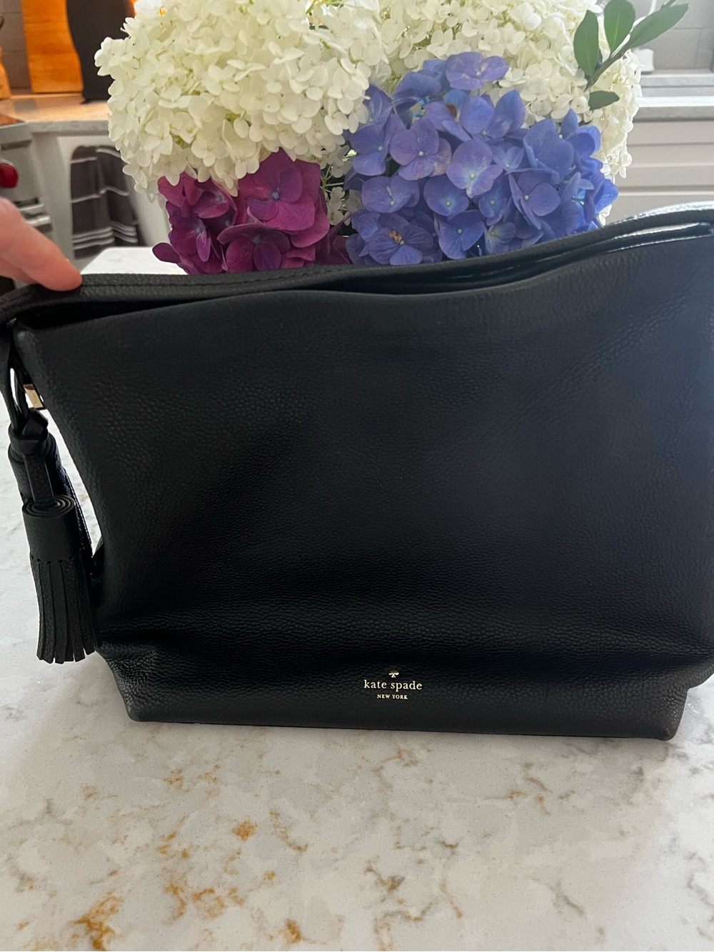 Kate Spade New York Black Pebbled Leather Shoulder Bag